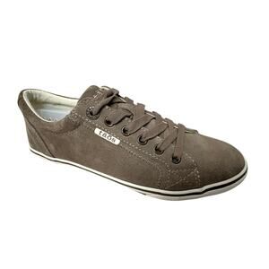 Taos Retro Star Suede Sneakers Women’s Size 7 Taupe Lace Up Casual Comfort Shoes
